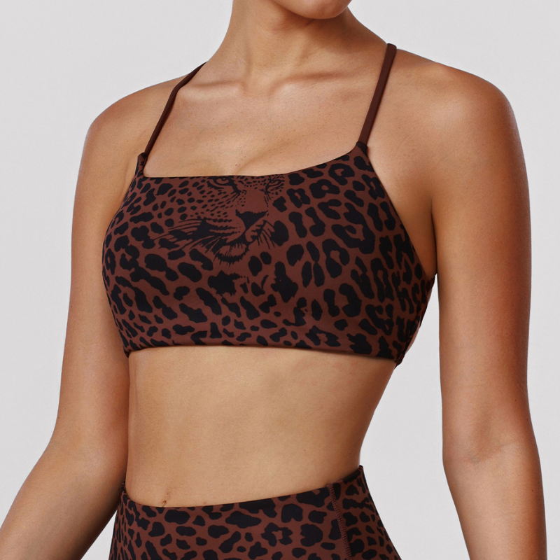 Wholesale leopard print sports bra