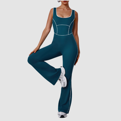 Women's Contrast Color Shaping Yoga Jumpsuit