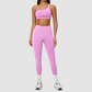 Wholesale Seamless One-Shoulder Sports Bra & High-Waist Leggings Set – Quick-Dry Yoga 2-Piece