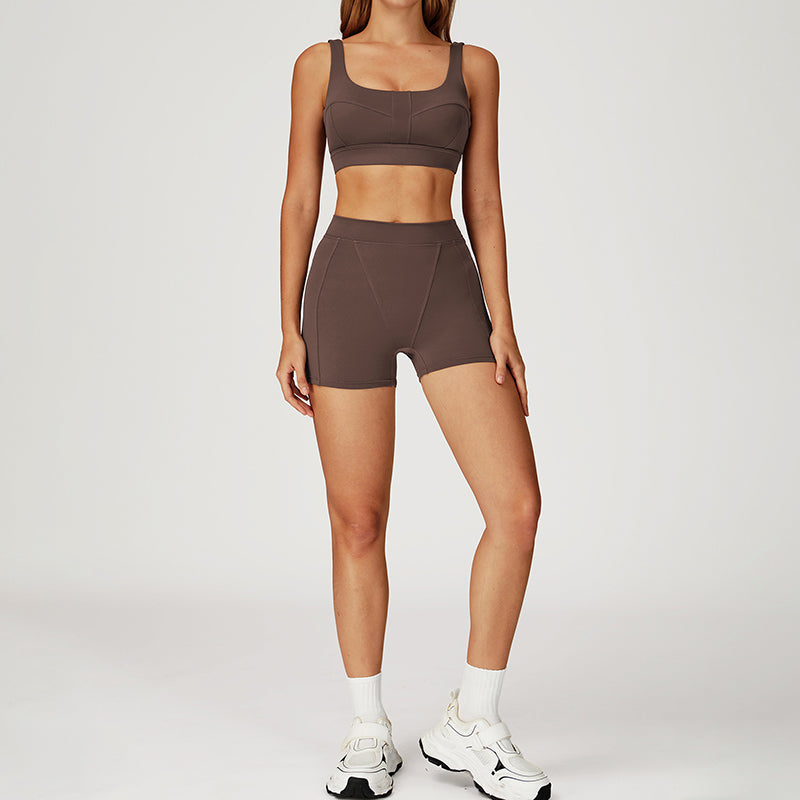SPORTS BRA+High-waist shorts 2-PIECE SET
