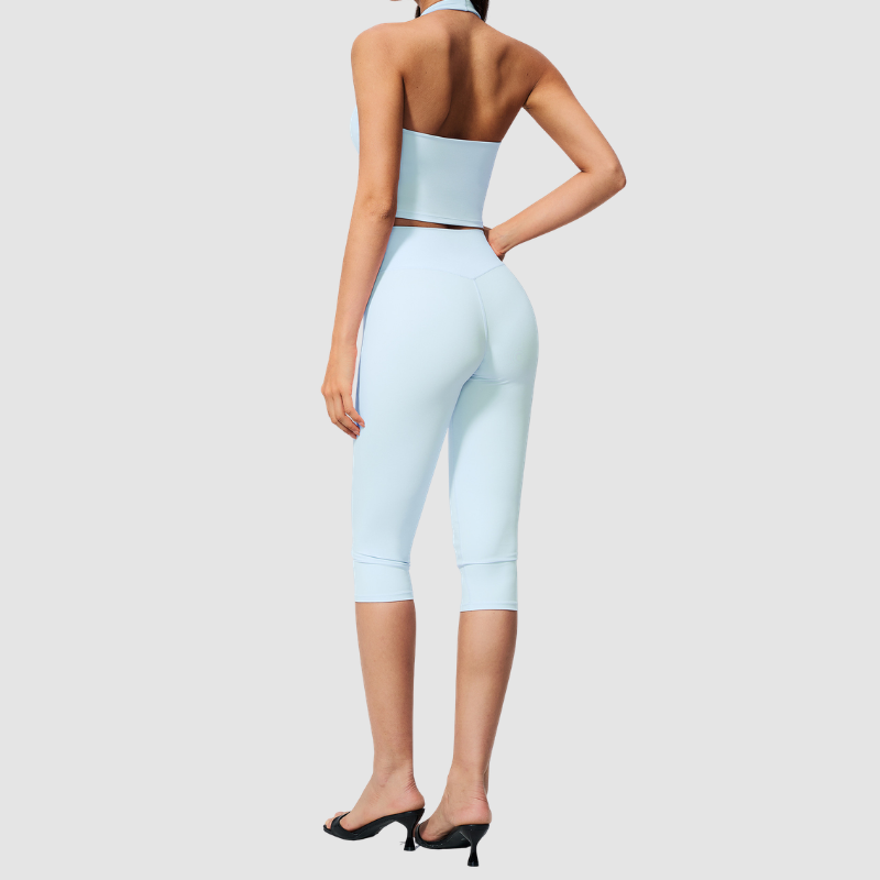Wholesale Women's Sports Bra and Mid-Length Shorts Set – Brushed Peach-Lift Yoga Set