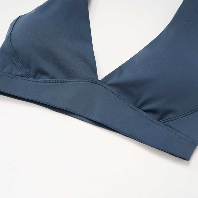 Halter sports bra+High waisted flared pants 2-piece set