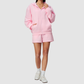 Wholesale Women's Warm Fleece-Lined Zip Up Hoodie & Sweat Shorts Set