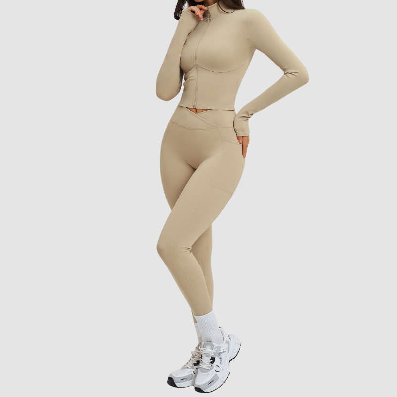 Wholesale Solid Color Slim-Fit Athletic Yoga Set