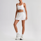 Wholesale Naked-Feel Sports Bra & Pleated Tennis Skirt Set – Quick-Dry Athletic 2-Piece with Built-In Shorts
