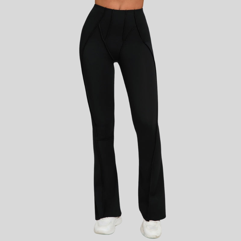 High-waisted and slightly flared casual athletic pants