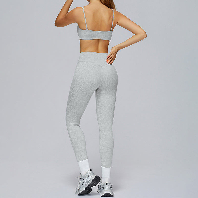Spaghetti Strap Sports Bra + Sports Pants 2-Piece Set