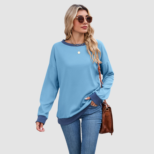 Wholesale Crew Neck Loose Top Long Sleeve Sweatshirt