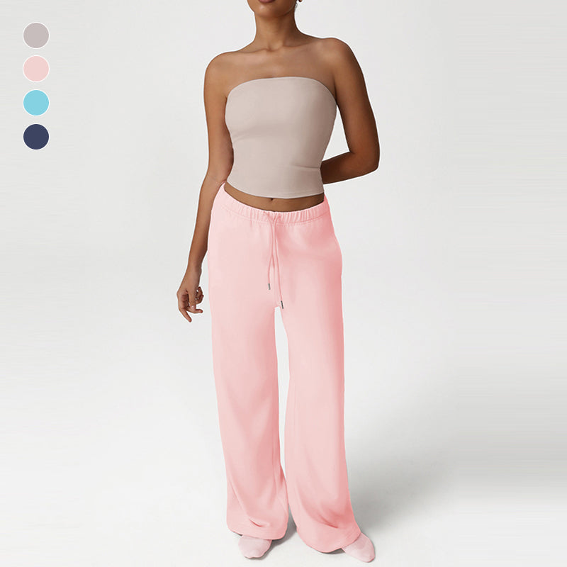 Snug-Fit Bandeau + Loose Sports Pants 2-Piece Set