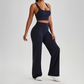 Wholesale Women's Peach Lift High Waist Flare Pants Yoga Set – Cross Back Sports Bra 0258