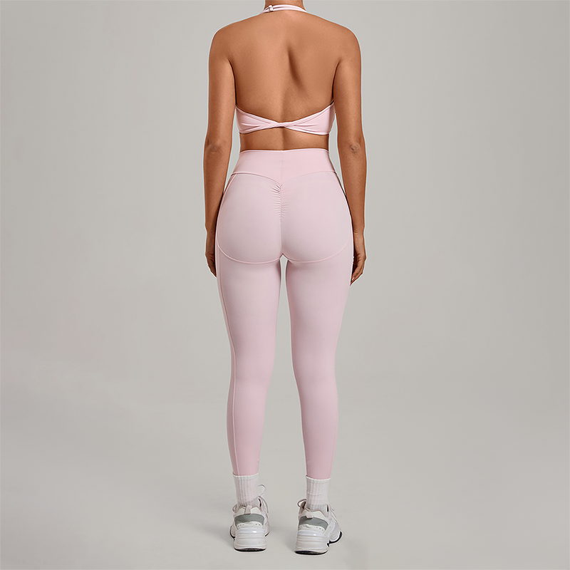 Wholesale Zipper Tank Top+Highlighted Legging 2-piece Set