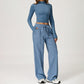 Quick-Dry Long Sleeve Top + Straight Leg Sweatpants 2 Piece Set