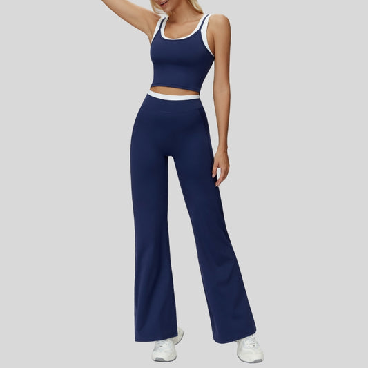 Wholesale Two-piece contrasting sports tank top+port | Wonderxfans bulk activewear