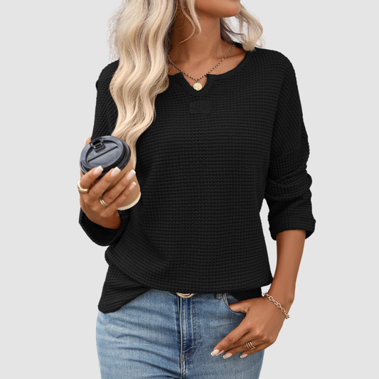 Wholesale women's striped waffle knit tops | Wonderxfans bulk activewear