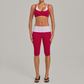 Wholesale Women's Faux-layered Bra Bra+Fold-over Waistband Shorts 2-Piece Set