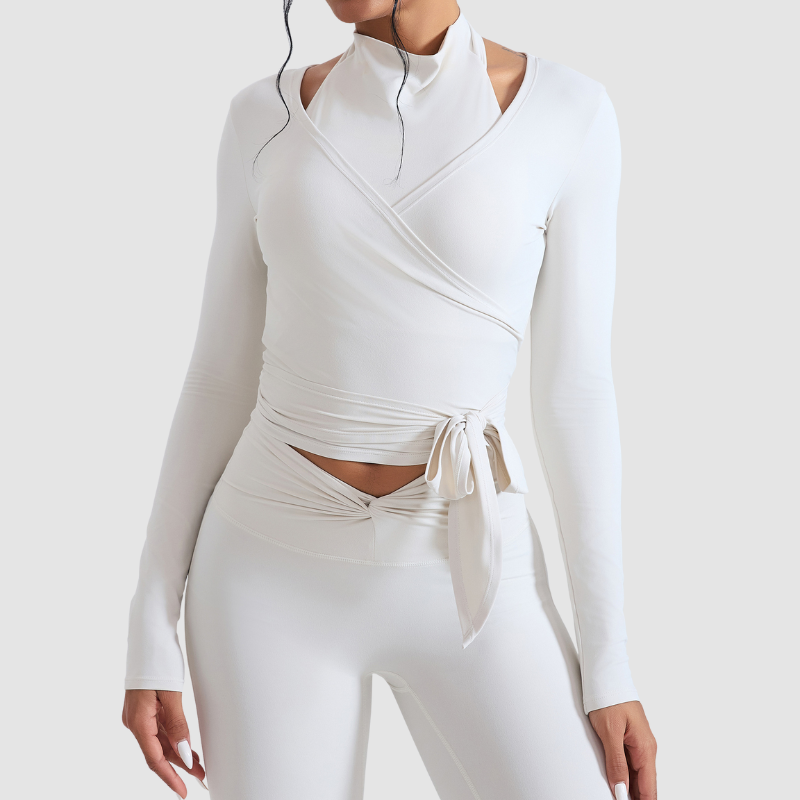 Wholesale fitted long-sleeved yoga top