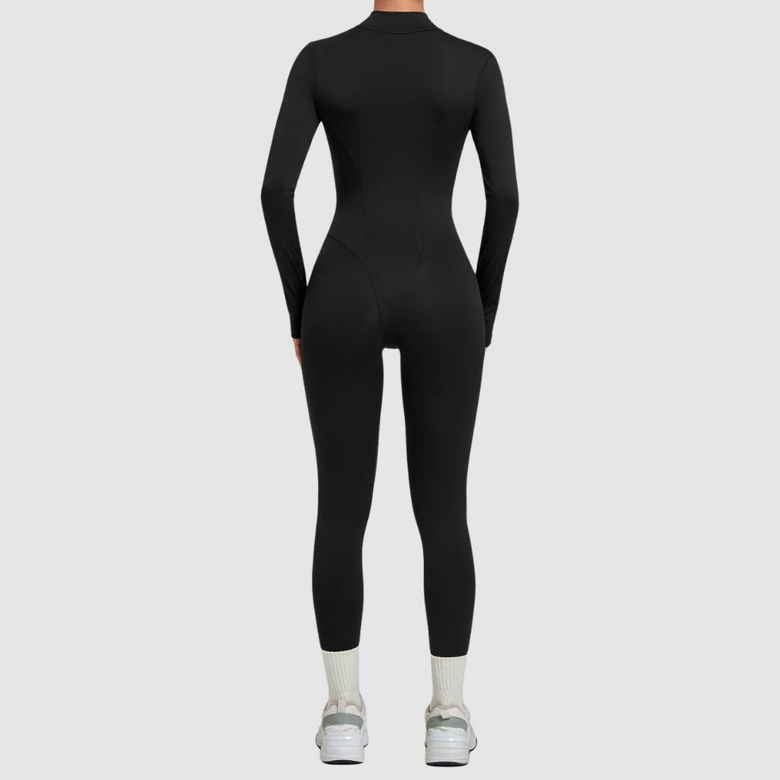 Wholesale Women's Zip-Front Long-Sleeve Yoga Jumpsuit