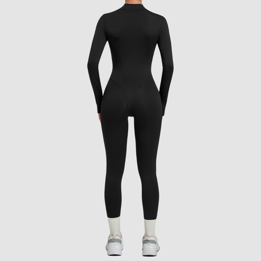 Wholesale Women's Zip-Front Long-Sleeve Yoga Jumpsuit