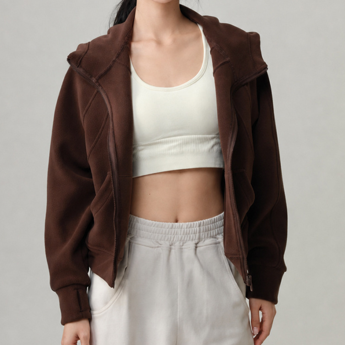 Women's Activewear Hooded Fleece Sports Jacket Hoodie