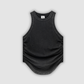 Wholesale Women’s Ruched Washed Tank – Cropped Cotton-Spandex Streetwear Top