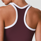 Wholesale Women's Color-Block Racerback Tank Top + High-Waist Cycling Shorts Set – Gym Yoga Fitness Set