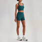 Wholesale Cross-Back Sports Bra & High-Waist Biker Shorts Set – Naked-Feel Quick-Dry Yoga 2-Piece