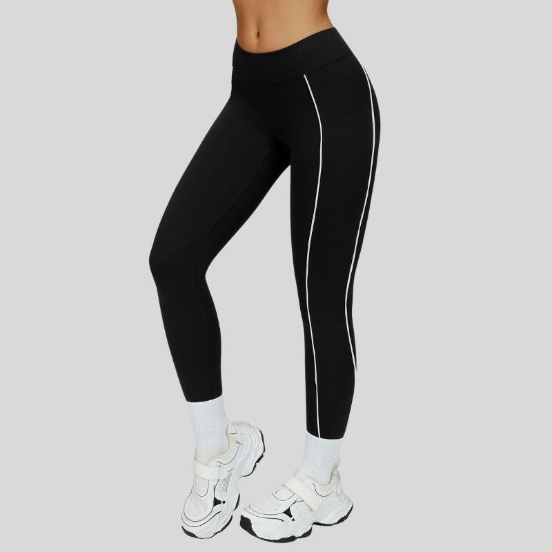 High-waisted contrasting color leggings