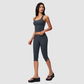 Wholesale Women's I-shape back Vest + Mid-Length Shorts Set - Butt-Lifting Yoga Gym Activewear