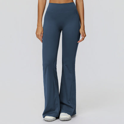 High waist slim trousers running sports flared pants