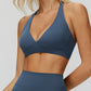 Halter back sports bra