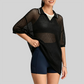 Wholesale Women's Mesh Oversized Yoga Cover-Up T-Shirt