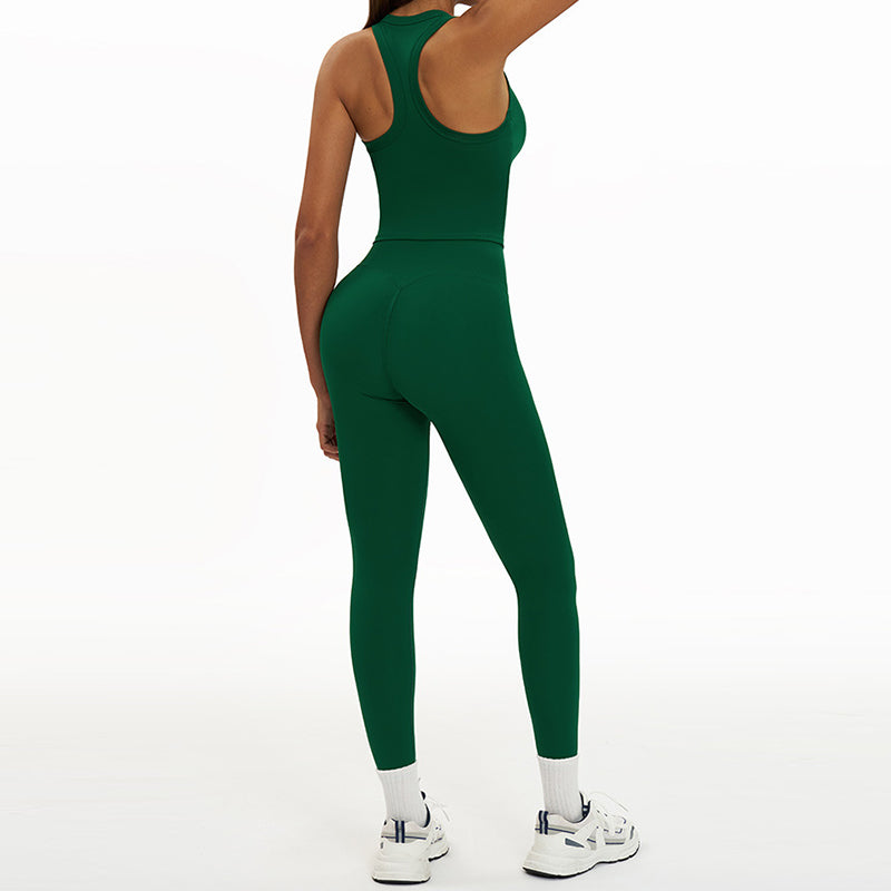 Racerback Sports top + High-waisted leggings 2-Piece Set