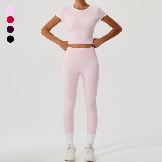 Wholesale Snug-fit Cropped T-shirt + High-waisted | Wonderxfans bulk activewear