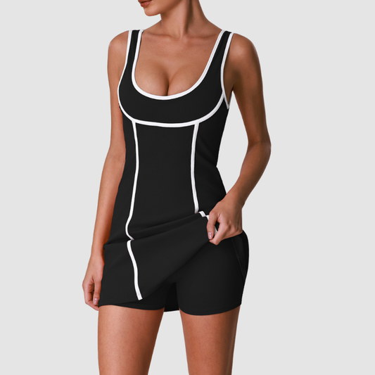 Wholesale color-blocked anti-slip tennis skirt | Wonderxfans bulk activewear