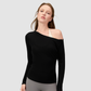 Wholesale Women's Lyocell Off-Shoulder Long-Sleeve Yoga Top