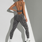Women's seamless leopard print halter jumpsuit