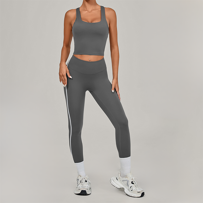 Wholesale Naked-Feel Racerback Tank & High-Waist Leggings Set – Sculpting Yoga 2-Piece