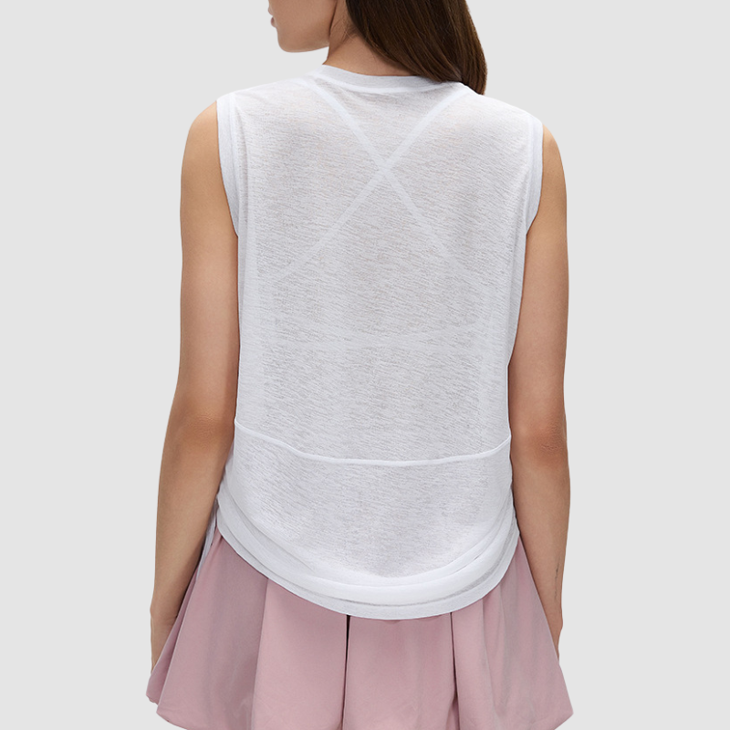 Wholesale round-neck lightweight breathable sleeveless sports vest