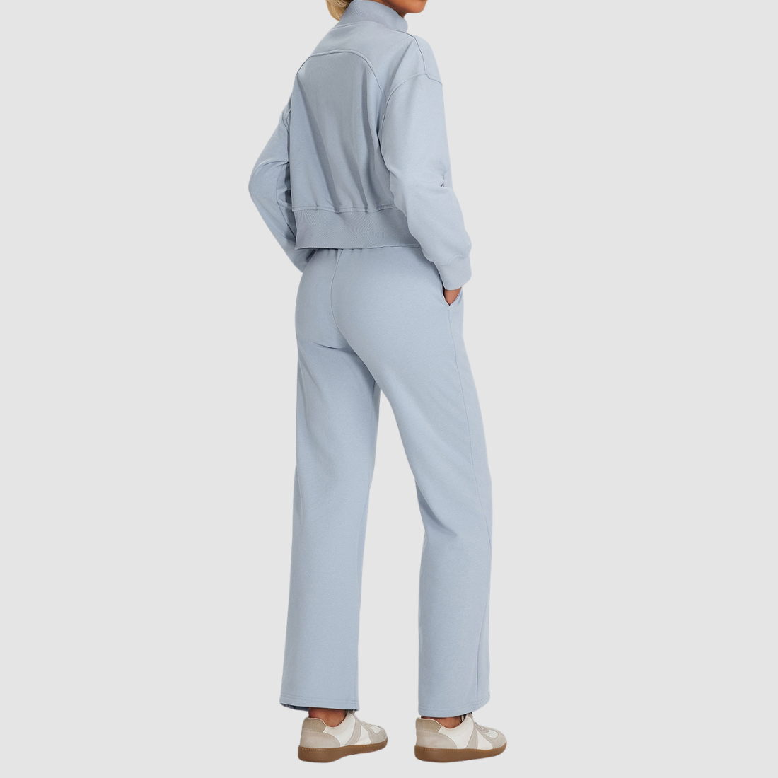 Wholesale Women's Zip Sweatshirt & Wide-Leg Pants Sports Set
