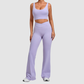 Wholesale Women's Naked-Feel Sports Bra + Flare Pants Set – Moisture-Wicking Yoga Fitness Activewear