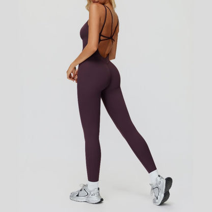 Slimming jumpsuit with cutout back