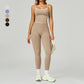 Seamless Contrasting Color tank top + High-waisted leggings 2-Piece Set