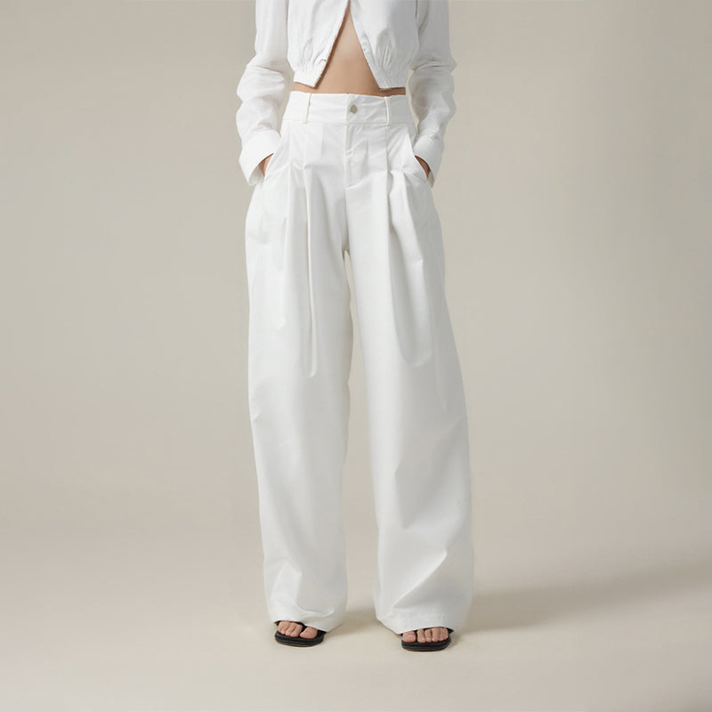 Wide-leg casual pants