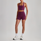 Wholesale Cross-Back Sports Bra & High-Waist Biker Shorts Set – Naked-Feel Quick-Dry Yoga 2-Piece