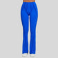 High-waisted and slightly flared casual athletic pants