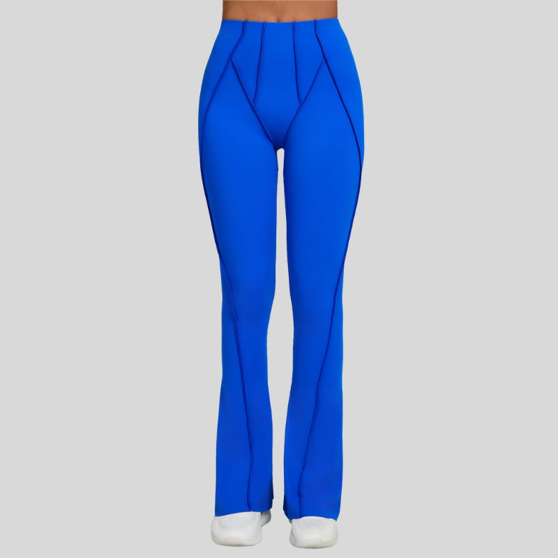 High-waisted and slightly flared casual athletic pants