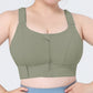 Bra de sports à double sangle réglable zip-up-up