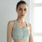 Bra de sports à double sangle réglable zip-up-up