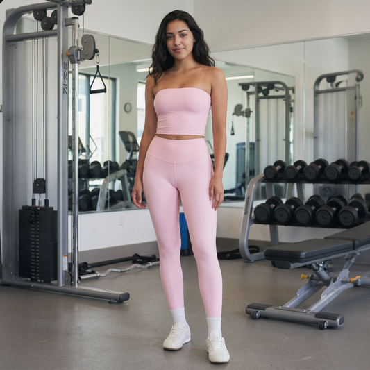 Wholesale Women’s Tube Top & High-Waist Leggings Yoga Set – Padded