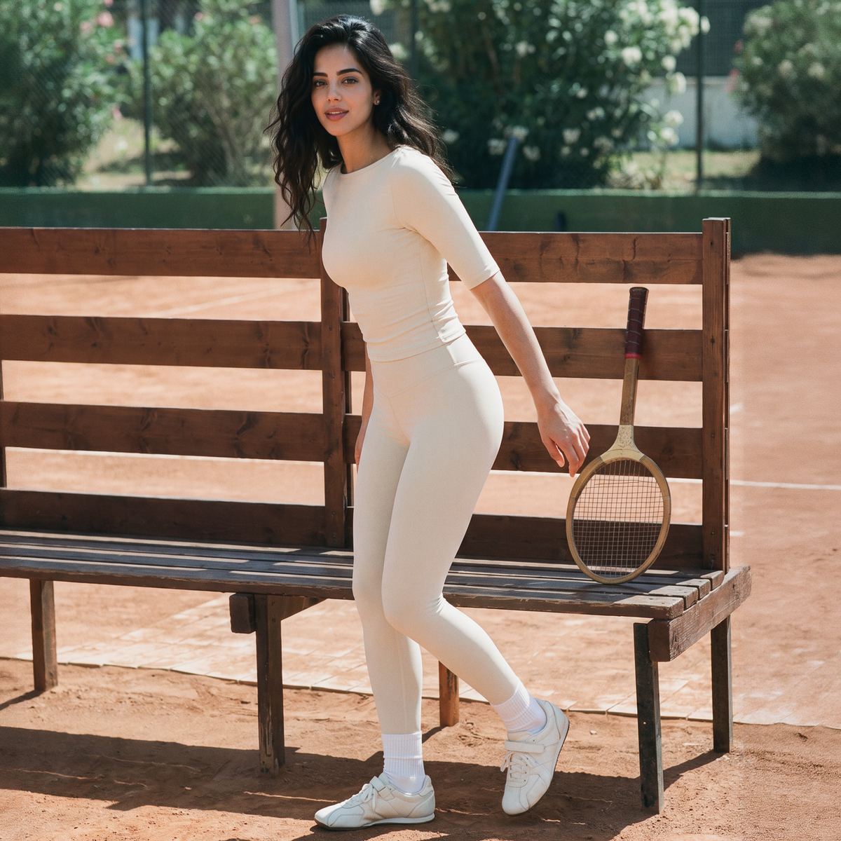 Wholesale Women’s Mid-Sleeve Top & High-Waist Leggings Yoga Set